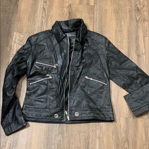 Black leather jacket